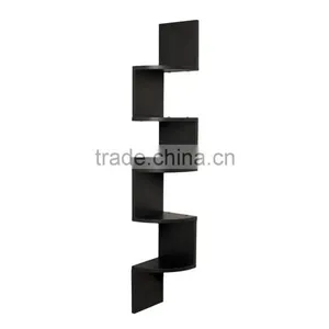 Large Laminate Corner Wall Mount White MDF Bookshelf thumbnail-2