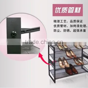4 Tiers Stackable Multi Tiers Shoes Rack and Metal Mesh Shoes Rack Shoes Storage thumbnail-4