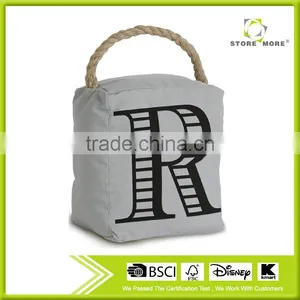 Store More Creative Cube Canvas Stuffed Door Stop With Rope thumbnail-1