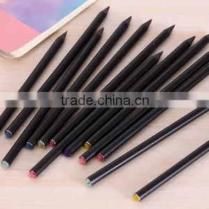 Factory Wholesale High Qulaity 7inch HB Round Jewel Black Wooden Pencils thumbnail-6