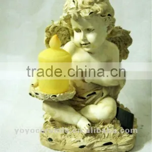 Resin Cherub Figurine With Candle Gifts thumbnail-1