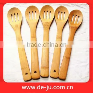 Oval Bamboo Slotted Spoon Stew Pot Tools Bamboo Skimmers thumbnail-1