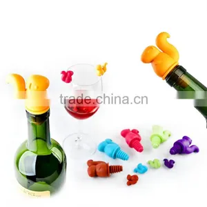 Cute Cartoon Shape Squirrel Party Wine Plug Set, Colorful Squirrel Bottle Stopper thumbnail-3