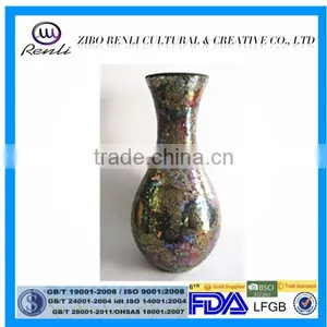 Floral Design Colored Mosaic Floor Tall Vases thumbnail-1