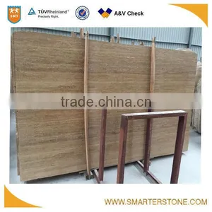 Imported Marron Travertine Slab Stone for Decoration thumbnail-1