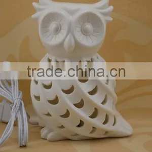 Owl Figurine Decorative Ceramic Table Lamp Wholesale thumbnail-1