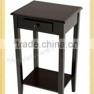 Square Wooden Console Table With Drawer and Shelf thumbnail-1