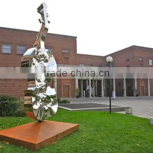 Vivid Guitar Standing of Garden Stainless Steel Sculptures thumbnail-2