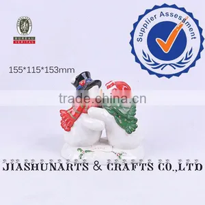 Ceramic Christmas Kiss Snowman Decoration Outside Cheap thumbnail-1