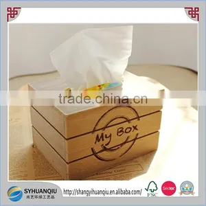 Natural Handmade Wooden Paper Tissue Box thumbnail-1