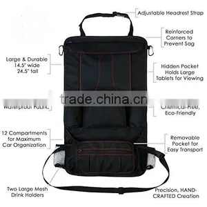 12 Compartments Larger Protection & Storage Car Back Seat Organizer for Kids thumbnail-3