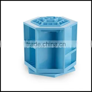 Made in China High Quality White ABS Big Rotatable Cosmetics Display Shelf Wholesale thumbnail-2