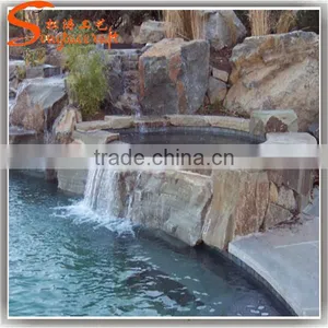 2016guangzhou Home Decorate Fiberglass Rock Waterfall Used Water Fountain for Sale thumbnail-2