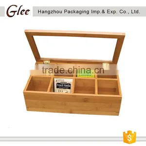 Wholesale Handmade 8 Compartment Gift Bamboo Tea Bag Box thumbnail-2