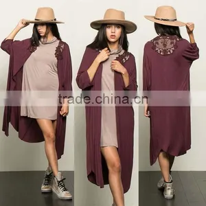 Muslim Long Cardigan Ladies Open Front Lace Duster Sweaters for Women Cardigan thumbnail-1