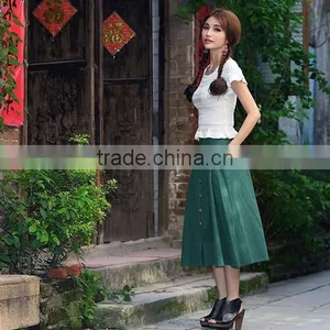New Arrivals Fashion Women Casual Long Skirts Single-Breasted for Autumn thumbnail-3
