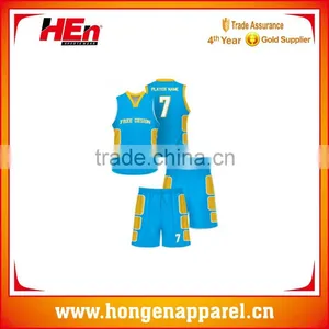 Hongen Apparel Custom Sublimated Printing Embroideried Logo Basketball Jerseys thumbnail-1