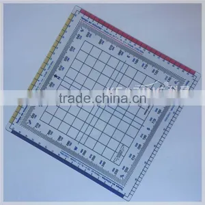 Durable Flexible Plastic Nautial Grid Protractor / Square Aviation Protractor Plotter ( 1 mm Thickness ) # KPP-4 thumbnail-2