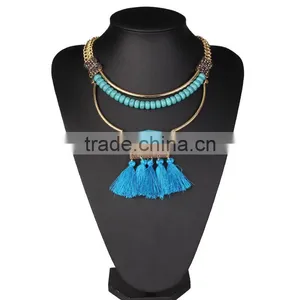 Vintage Ethnic Design Adult Costume Necklace Jewelry ,multicolor Tassel thumbnail-2