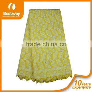 Bestwaytex Factory Price SL02009 Cotton Lace African Swiss Voile Lace Fabric With Stones thumbnail-2