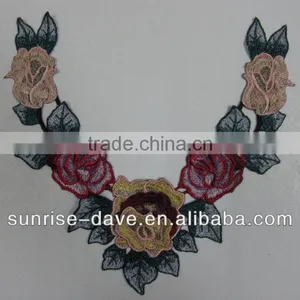 2015 New Style Beaded Flower Neck Applique Patch thumbnail-1