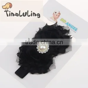 Fashion Girls Skinny Elastic Hairbands With Lace Flower Baby Headwear Headband thumbnail-5