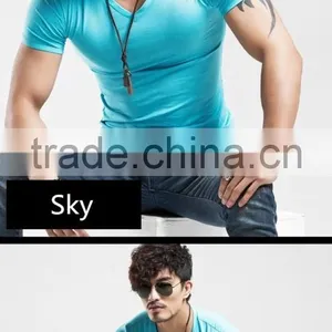 2016 Latest Style China Manufacturer Lycra Cotton Slim Fit Men's t Shirt thumbnail-2