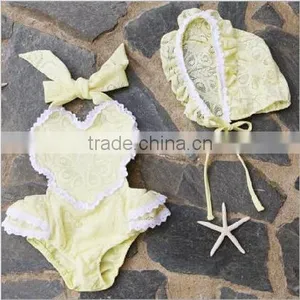 S66067A Baby Girls Love Heart Swimwear Lace One Piece Swimsuits thumbnail-3