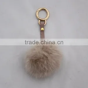 Myfur Customized Size and Color Real Rabbit Fur Pompom Keychain Fashion Bag Charm thumbnail-3