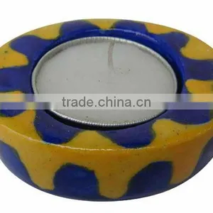 Blue Pottery Ceramic Candle thumbnail-1