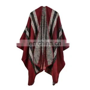 Womens Winter Stamp Cashmere Fringed Shawl Ladies Cashmere Shawls Winter Scarves Capes Cloaks thumbnail-4