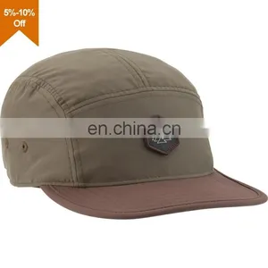 Flat Bill Leather Tiger Stripe 5 Panel Cap thumbnail-4