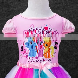 2016 Frozen Elsa Girl Party Dress , The New Children Dress Roses Frozen Elsa ANNA Dress Cartoon Pony BOLI Pony Rainbow Skir23153 thumbnail-6