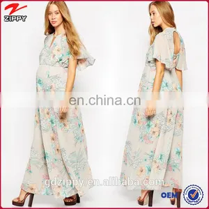 Maternity Maxi Dress Floral Maternity Dress Long thumbnail-1