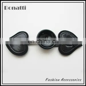 Heart-shaped Genuine Leather Coat Toggle Button thumbnail-1