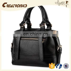 CR Low MOQ Requirements pu Material Large-capacity Portable Long Handle Dark-blue Colors Noble Elegant Ladies Leather Bag Models thumbnail-3
