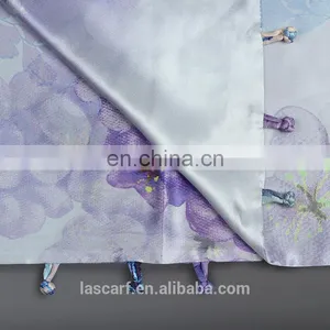 The High Quality Silk Scarf Shawl Double Scarf Shawl Purple thumbnail-4