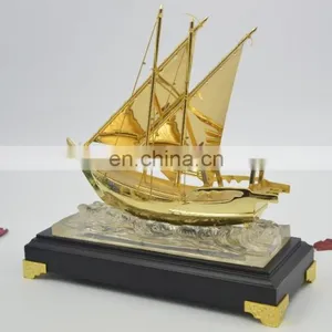 Miniature 3d Metal Ship Model Plated With Gold Leaf For Decoration Gifts Or Collection thumbnail-6