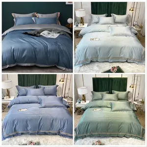 European Summer Cooling Ice Silk Bed Sheet Embroidery thumbnail-4