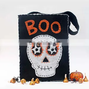 Wholesale 2109 Polyester Large Tote Bag Halloween Felt Pumpkin Candy Bag thumbnail-2