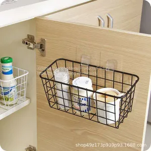 Excellent Quality Hanging Kitchen Baskets Wall Hanging Storage Baskets With Stickers thumbnail-2