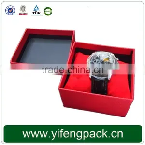 Hot Sale Luxury Red Black Cardboard Paper Wrapped Watch Box thumbnail-1