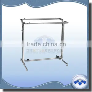 Metal Chrome Double Bars Portable Garment Rack thumbnail-1