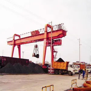 Good Quality High Technique Cabin Control Box Type Double Girder Electric Grab Gantry Rail Mobile Crane thumbnail-1