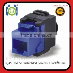 Cable Matters 10-Pack Cat5e RJ45 Punch-Down Keystone Jack in Blue and Red thumbnail-1