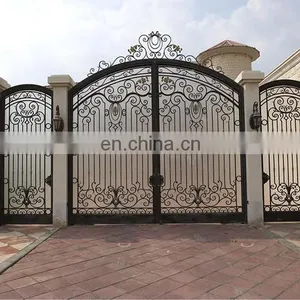European Style Modern House Gate Designs Front Door Wrought Iron Main Gate for Garden thumbnail-2