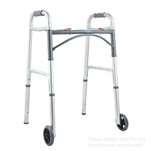 Rollator Walker Arc Shape Dual Button Folding Walker With 2 Wheels thumbnail-1