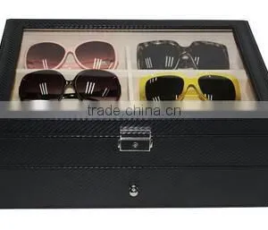 Black Leather Large Jewelry Box Sunglass Organizer,black Leather Watch Box Organizer,hard Shell Faux Leather Drawer Organizer thumbnail-2