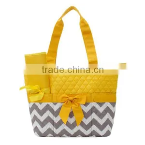 Personalized Monogram Bag Monogram Chevron Quilted Diaper Tote Bag With Changing Mat Quality Choice thumbnail-2