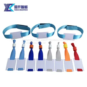 Smart Tag HF RFID 13.56MHz 14443A YUKAI NFC Woven RFID Wristband Reading NFC Cloth /Fabric Wearable Band Wristband For Concerts thumbnail-2